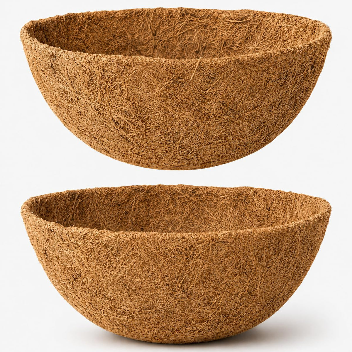 Y&M 2-pack 14-inch round hanging basket coco liner, easy-fit for baskets.