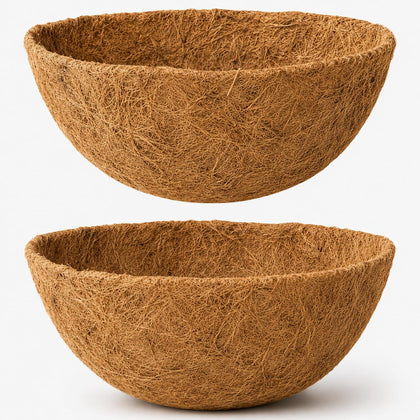Y&M 2-pack 14-inch round hanging basket coco liner, easy-fit for baskets.
