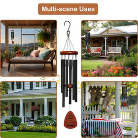 YAANUNULU premium pinewood and aluminum wind chimes for durability outdoors