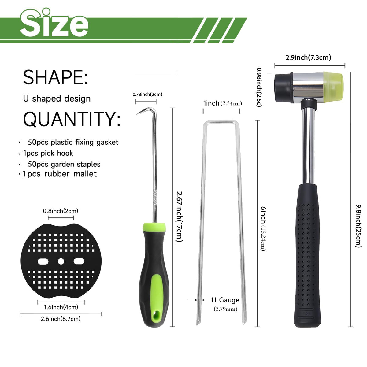 YACOO 11-gauge galvanized stake ready for durable garden uses.