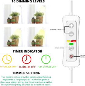 Yadoker grow light with auto timer for 8/12/16 hour cycles
