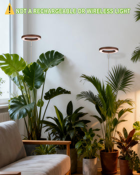 Yadoker grow light with adjustable height supports tall indoor plants.