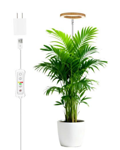 Yadoker grow light over large indoor plants with full spectrum coverage