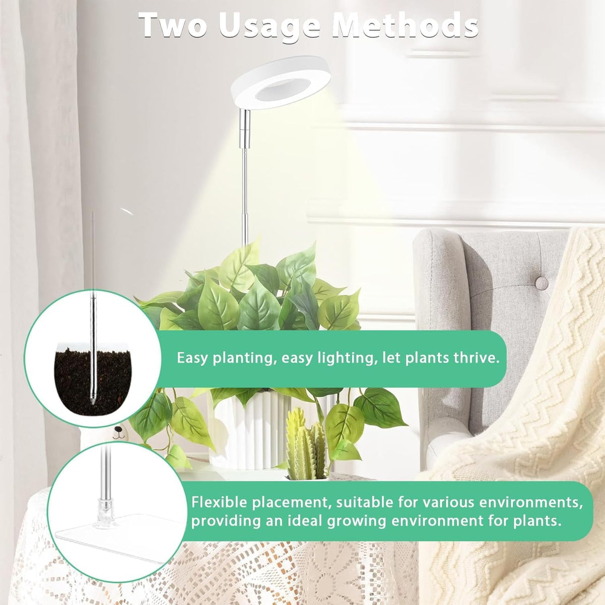Yadoker Halo light with adjustable height for optimal coverage