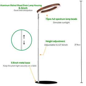 Height-adjustable pole extended to position light precisely for plants