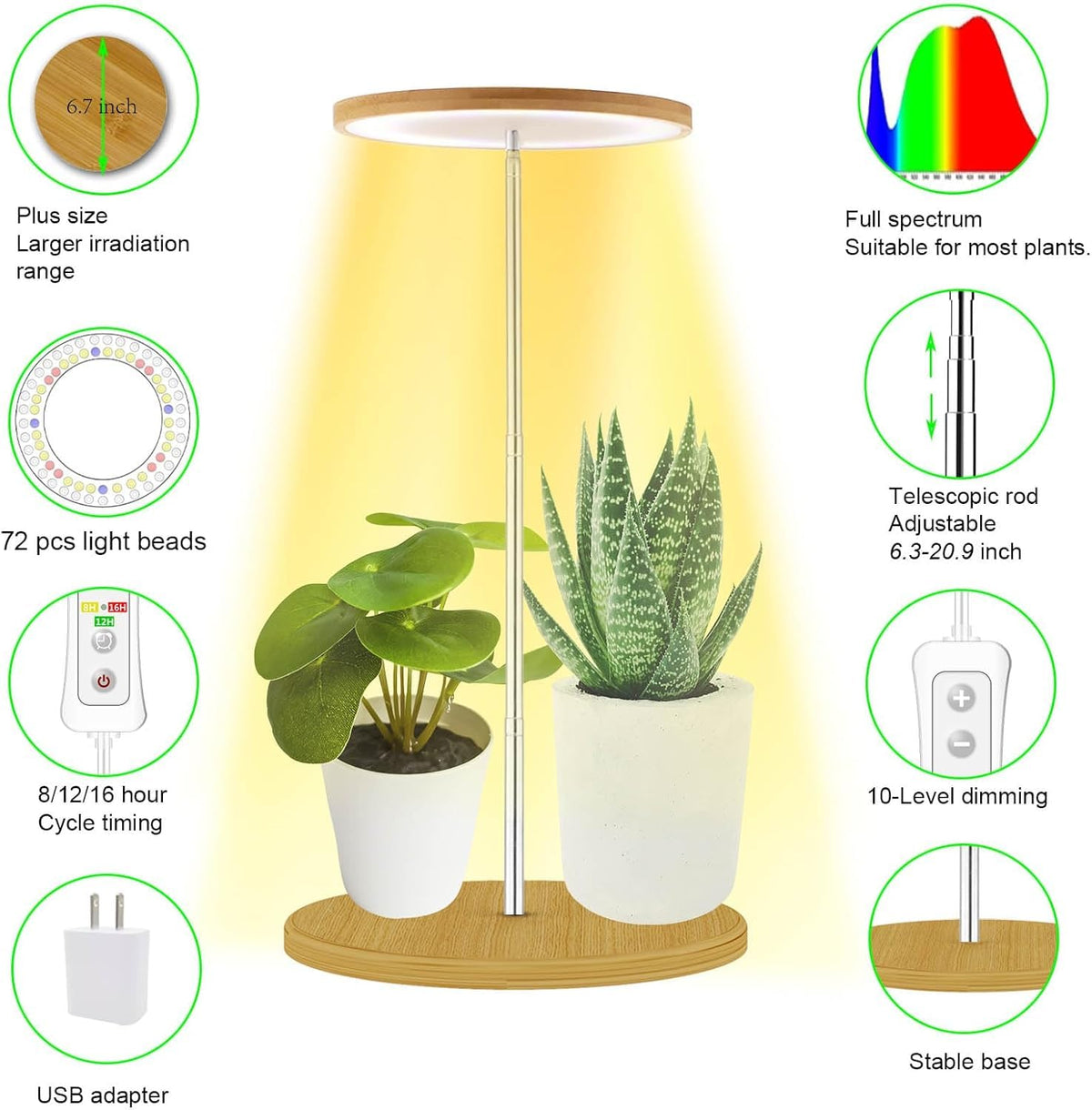 Yadoker height adjustable pole extended to cover more plants