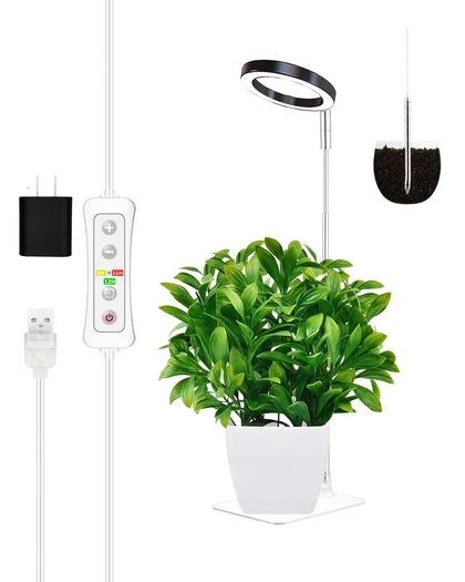 Yadoker Plant Grow Light full spectrum illuminates indoor greens with balanced light for thriving foliage