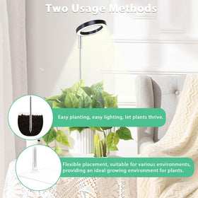 Yadoker Plant Grow Light with telescopic pole extended for multi-plant coverage