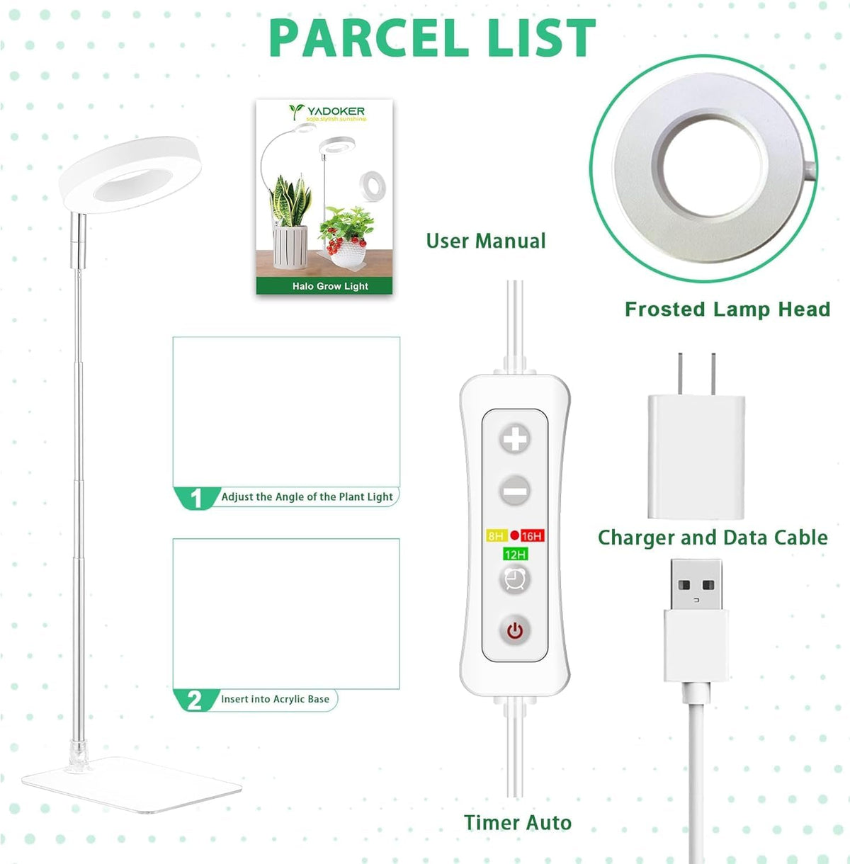 Yadoker plug-and-play grow light suitable for desks and offices