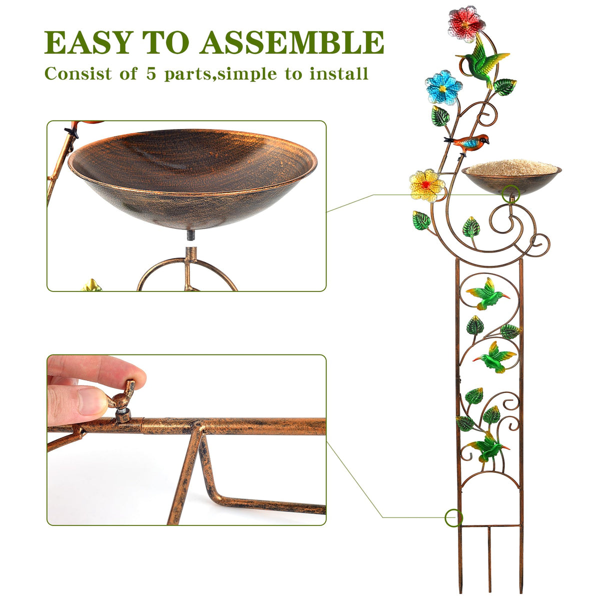 YADOOLIFE garden focal point enhances yard aesthetics and bird viewing.