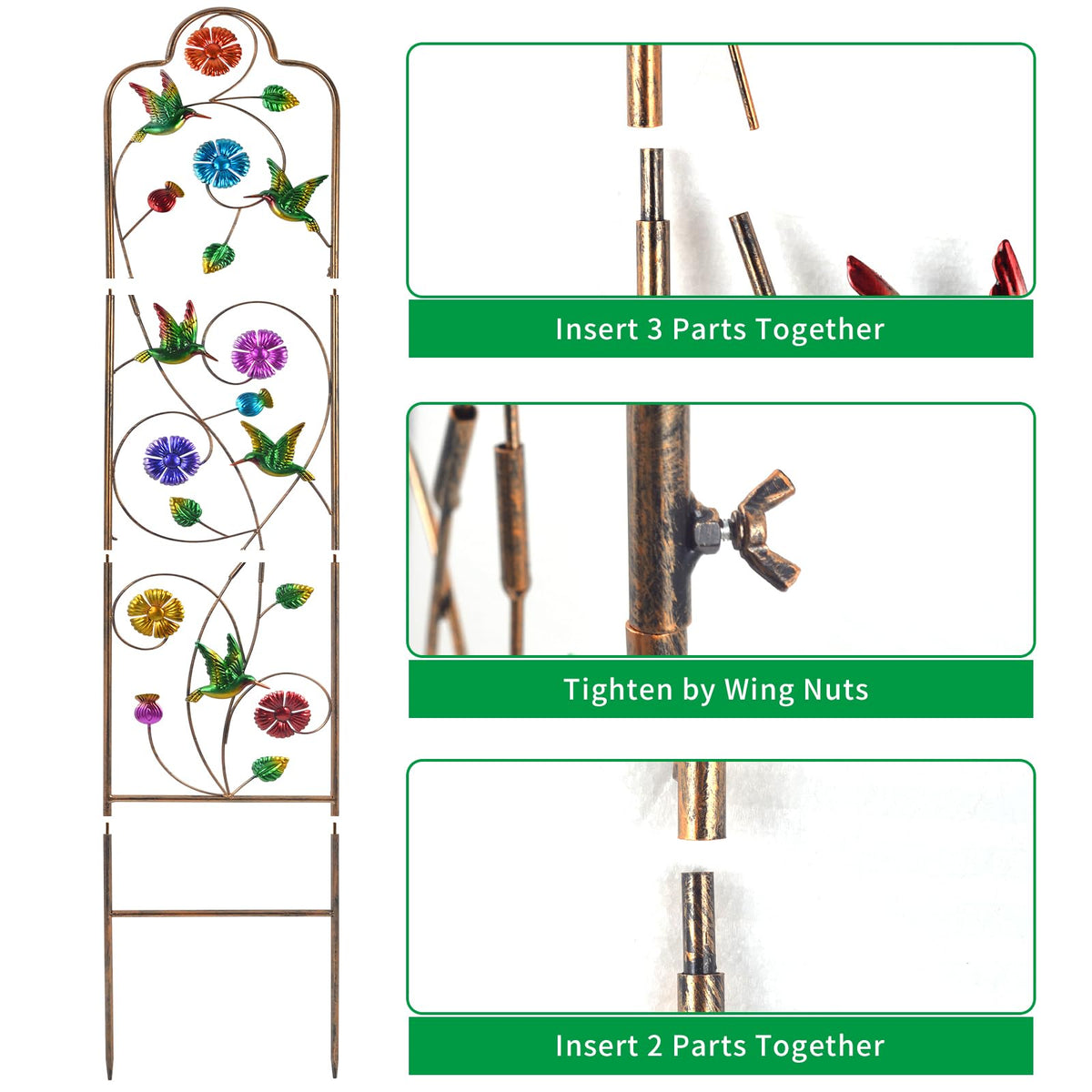 YADOOLIFE bronze powder-coated iron finish adds weather resistance and a refined look.