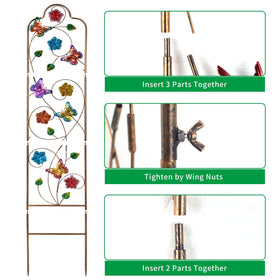 YADOOLIFE bronze powder-coated iron trellis offers durable outdoor use.