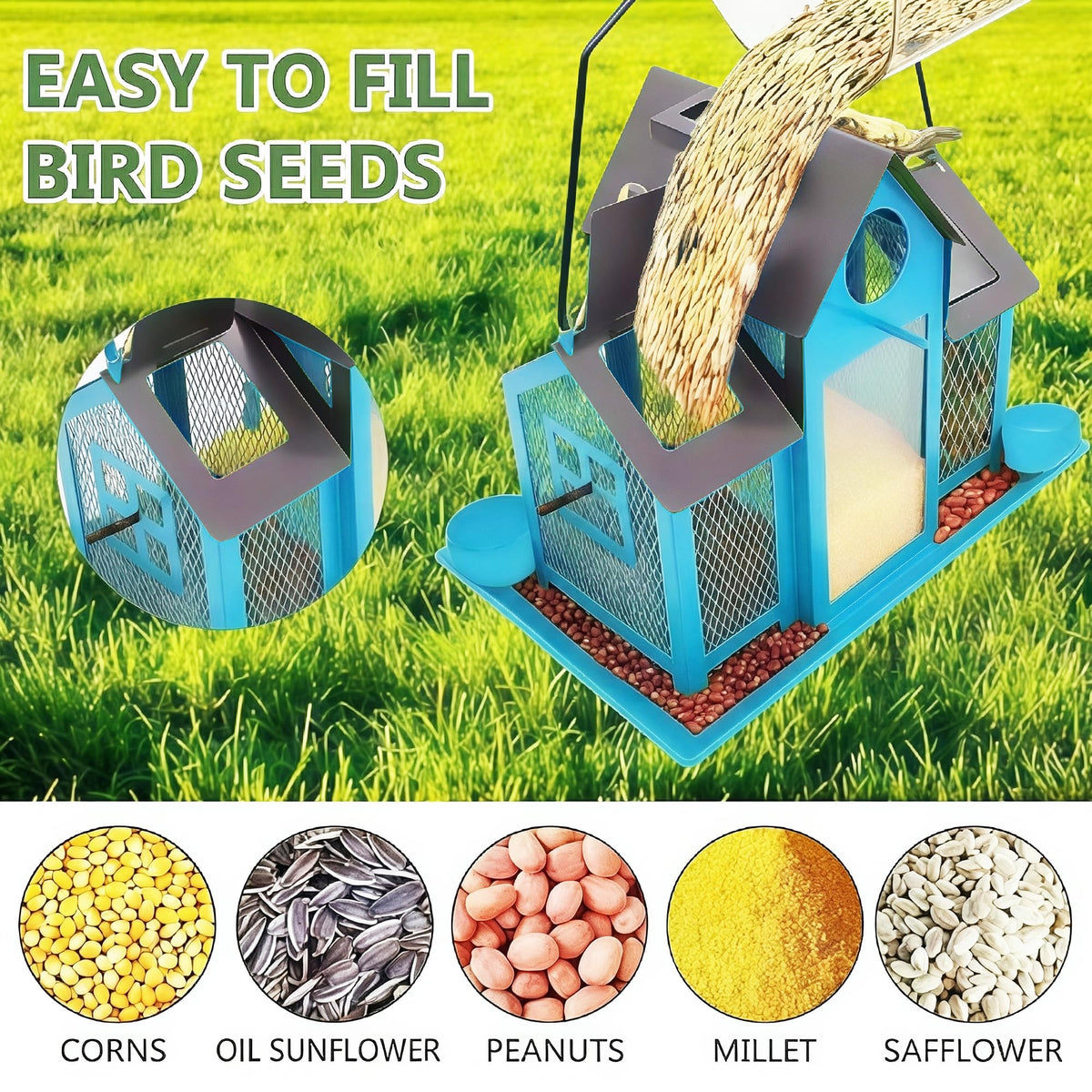 YADOOLIFE easy-fill top lid and clear window for quick seed monitoring.