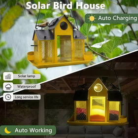 YADOOLIFE Outdoor metal bird feeder shows durable, rust-resistant construction.