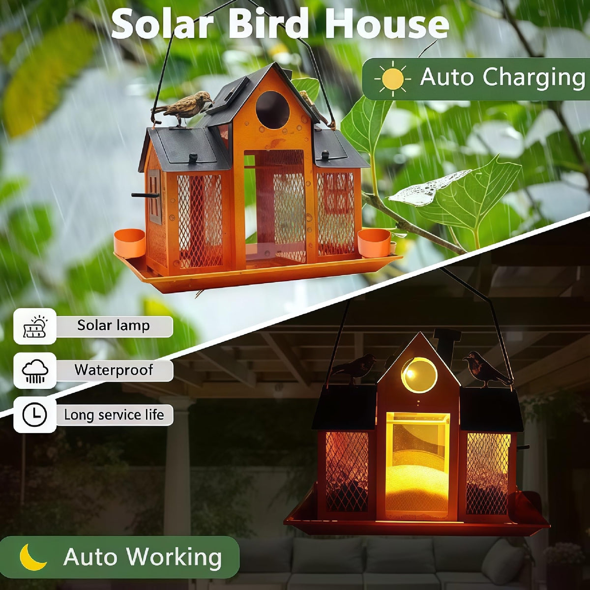 YADOOLIFE metal bird feeder outdoor durable chew-proof, ready for all weather.