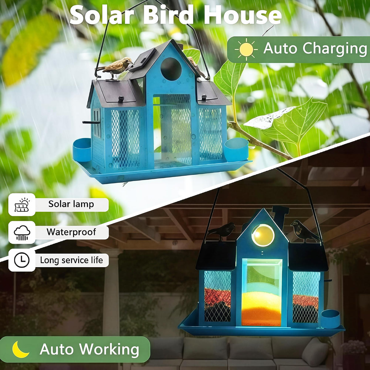YADOOLIFE metal bird house durable and rust-resistant for year-round garden use.