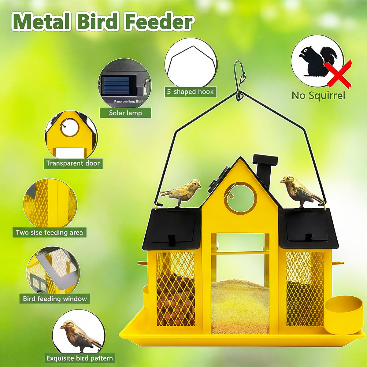 YADOOLIFE Chew-proof metal feeder withstands curious wildlife and weather.