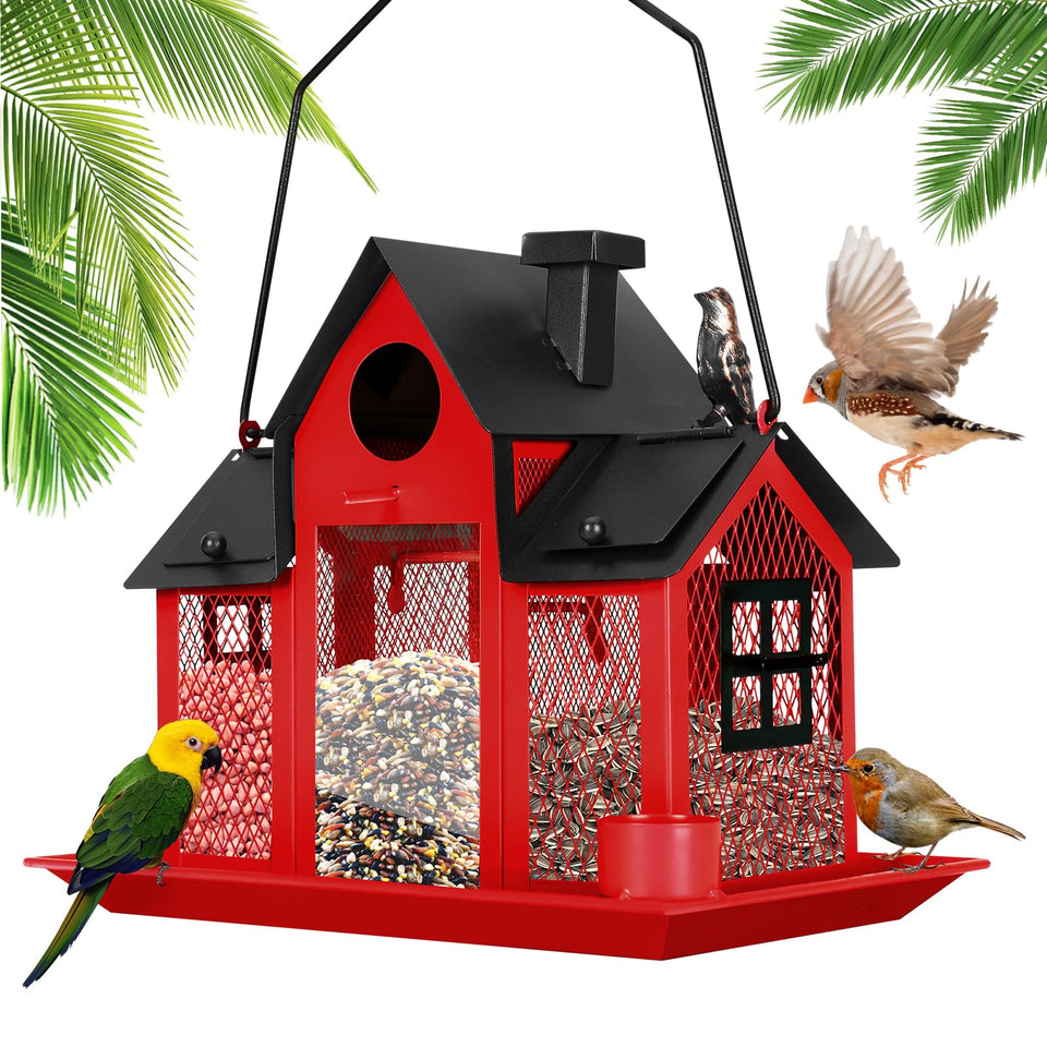 YADOOLIFE solar bird feeder outdoor metal design attracts birds and resists rust