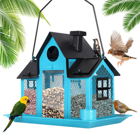 YADOOLIFE solar bird feeder outdoors with day feeding and night illumination.