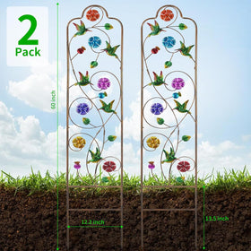 YADOOLIFE two-pack trellises provide stable, tall support for pots or garden beds.