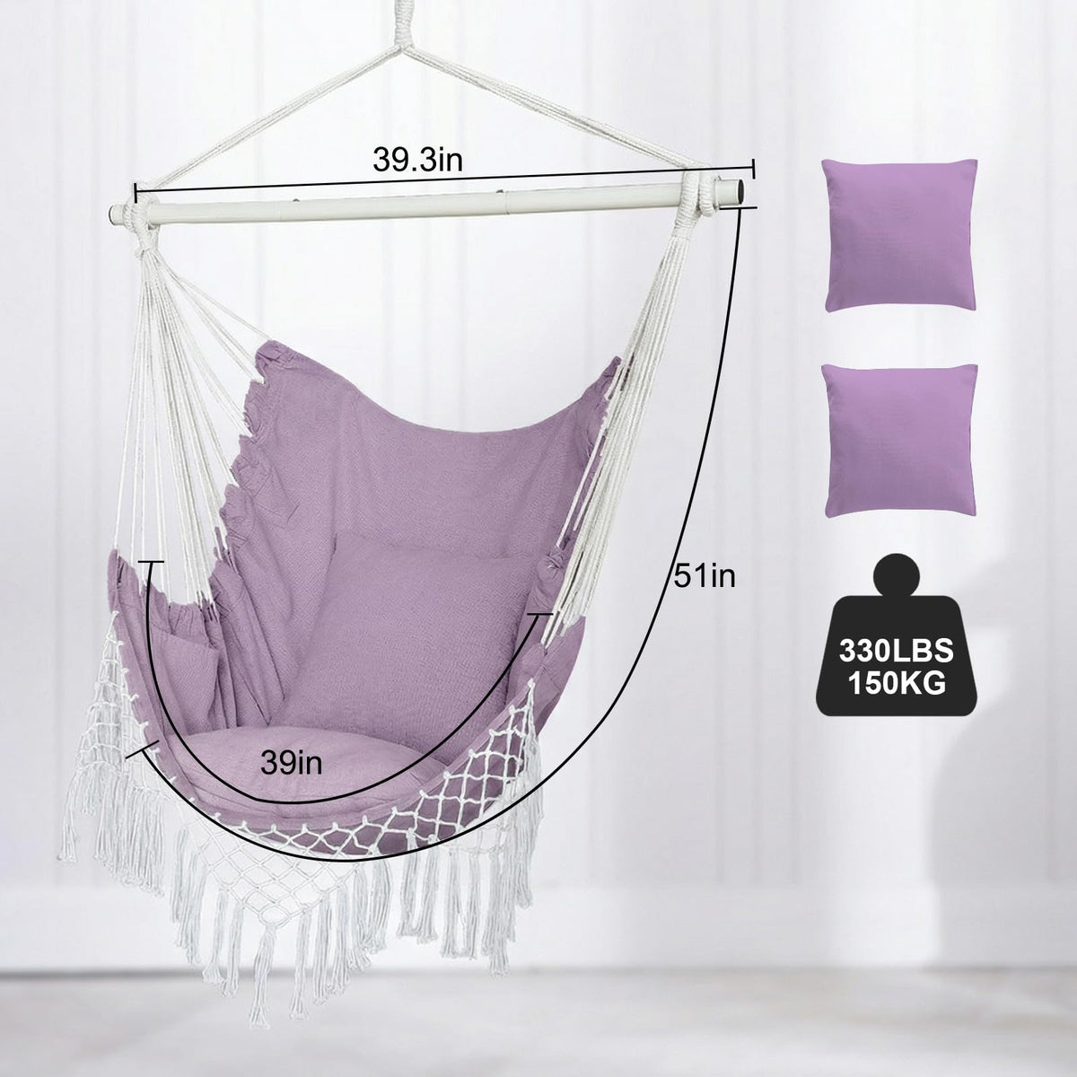 YAERSI Hammock Chair side pocket keeps essentials like remote or book within reach