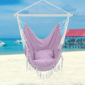 YAERSI Hammock Chair features a 39.3-inch metal rod for stable hanging