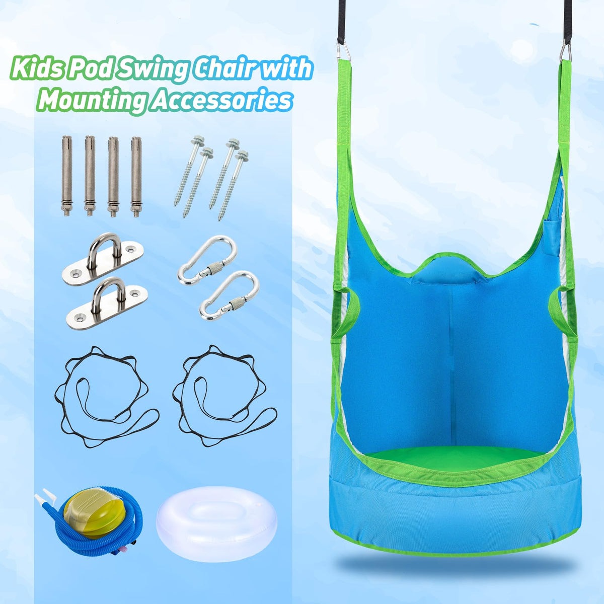 YAERSI kid-friendly pod swing makes a delightful indoor or outdoor gift