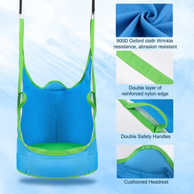 YAERSI LED-lit pod swing creates calming sensory spaces outdoors or inside