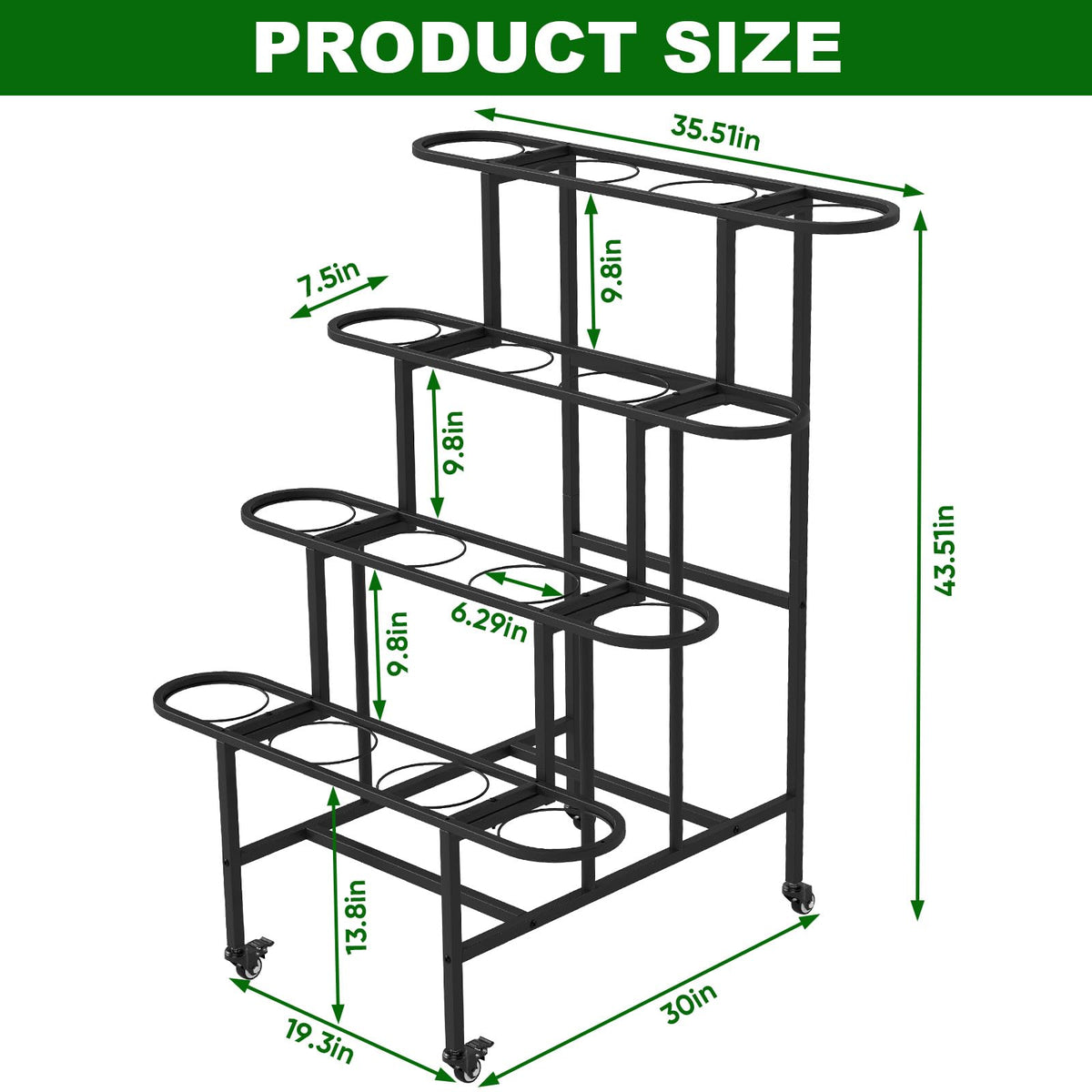 YAGEANNL metal flower bar stand highlights bouquets on a sturdy wheeled base.