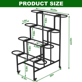 YAGEANNL metal flower bar stand highlights bouquets on a sturdy wheeled base.