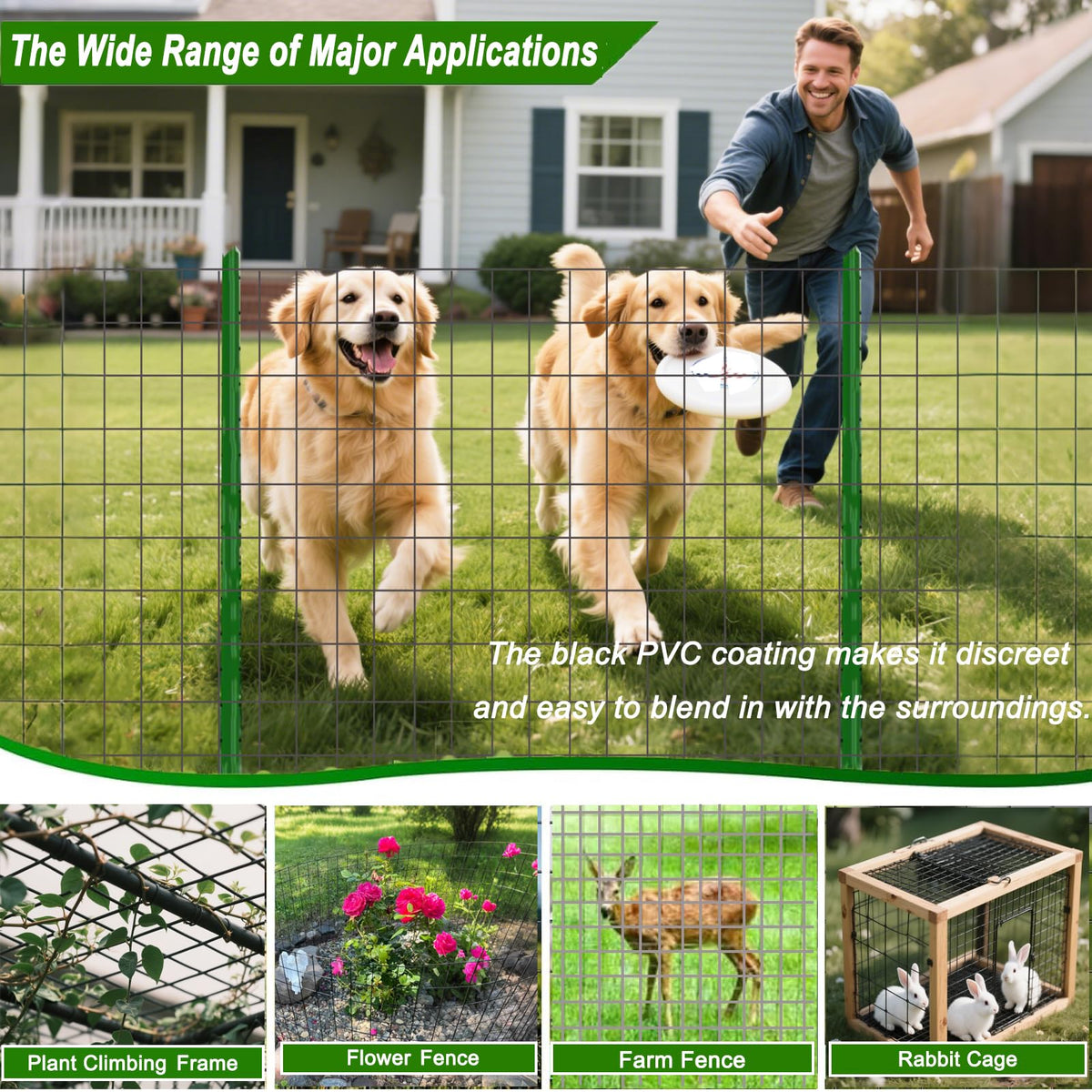 YAGJIA 16ga core with vinyl coating for strong, easy-to-handle fencing