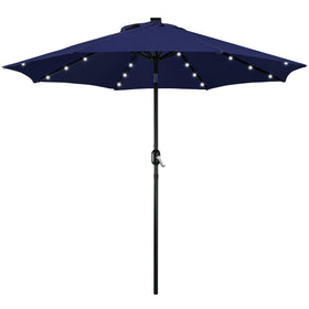 Yaheetech 9ft solar patio umbrella navy shade for outdoor dining