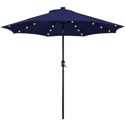 Yaheetech 9ft solar patio umbrella navy shade for outdoor dining