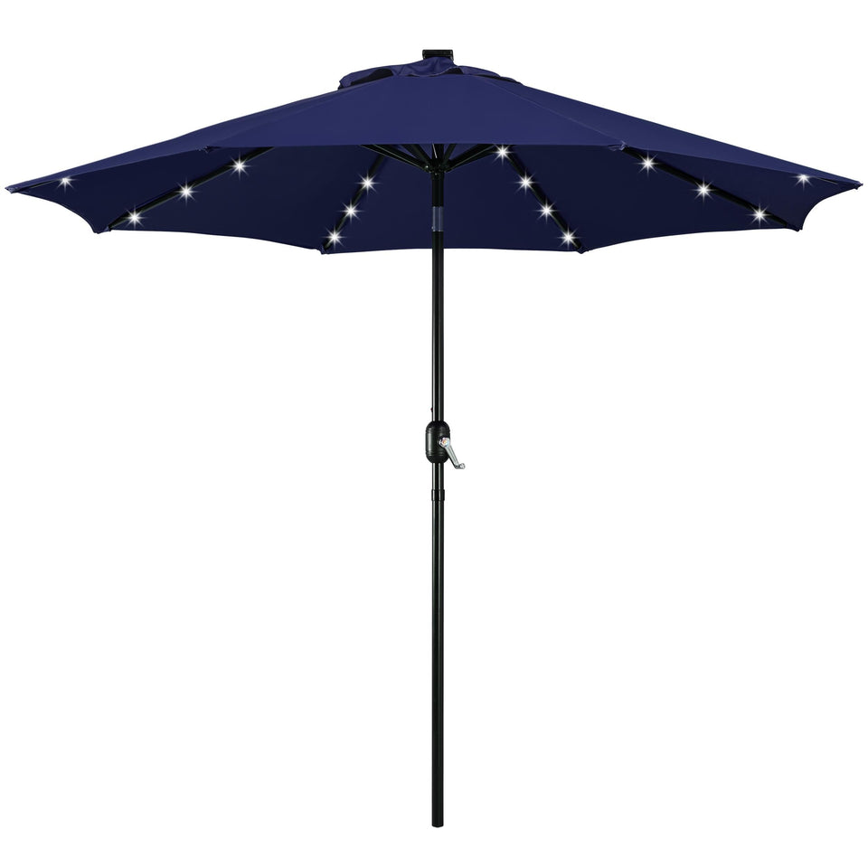 Yaheetech 9ft solar patio umbrella navy shade for outdoor dining