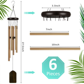 Yahenda 28-inch deep tone wind chimes delivering rich notes in a breeze.