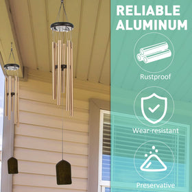 Yahenda aluminum tubes wind chimes resist wear for durable garden decor.