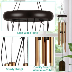 Yahenda bronze outdoor wind chimes for year-round rust-proof decoration.