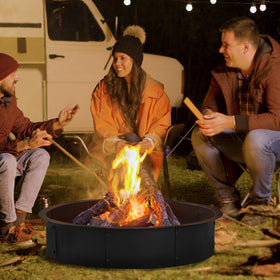 YAHKBTEN 36-39 inch fire pit ring dimensions highlight spacious wood placement.