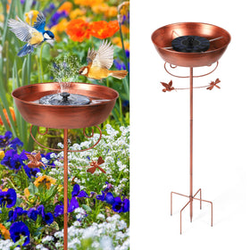YAHKBTEN bird bath solar fountain with five heads attracts birds