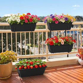 YAHKBTEN four planter boxes pack comes with brackets and hardware.