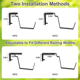 YAHKBTEN railing planter box removable tray simplifies drainage and maintenance.