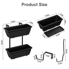 YAHKBTEN railing planter box water inlets support convenient, mess-free watering.