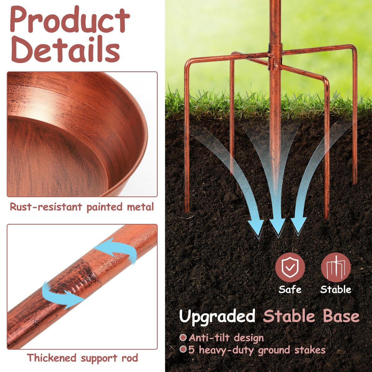 YAHKBT weatherproof metal construction withstands outdoor conditions