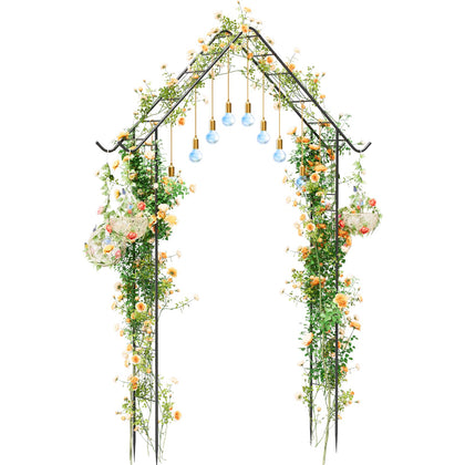 YAHKBTEN heavy-duty garden arch front view supports climbing plants