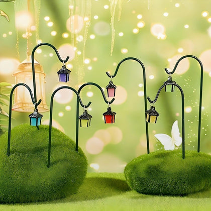 YAHUIPEIUS mini-lantern-stake-setup adds nostalgic charm to small pots