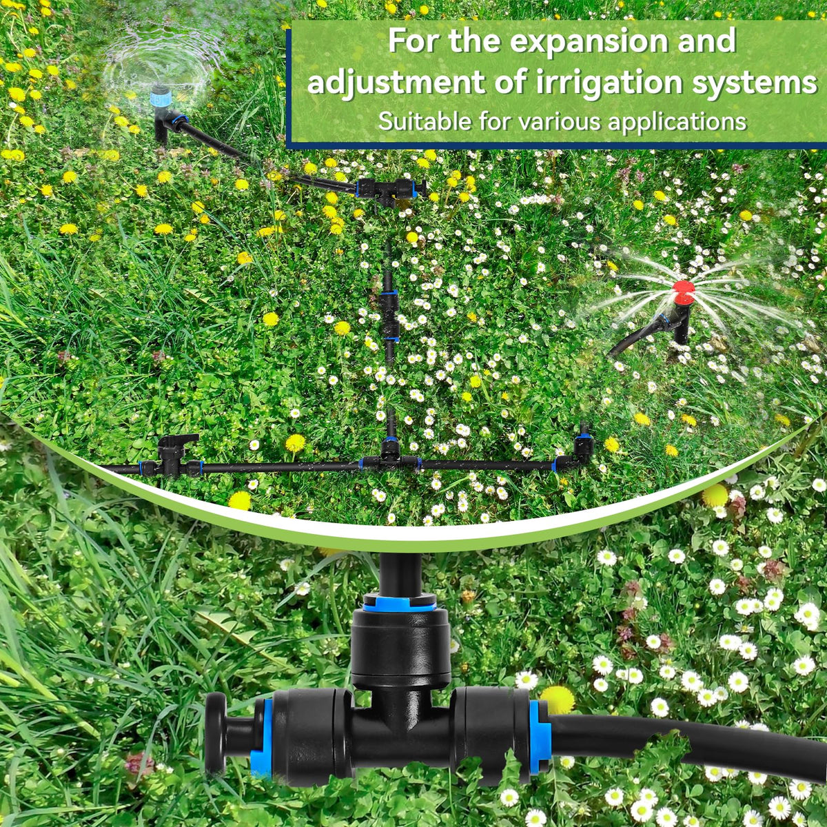 YAIRMIS end plug helps maintain consistent watering in seasonal garden beds.
