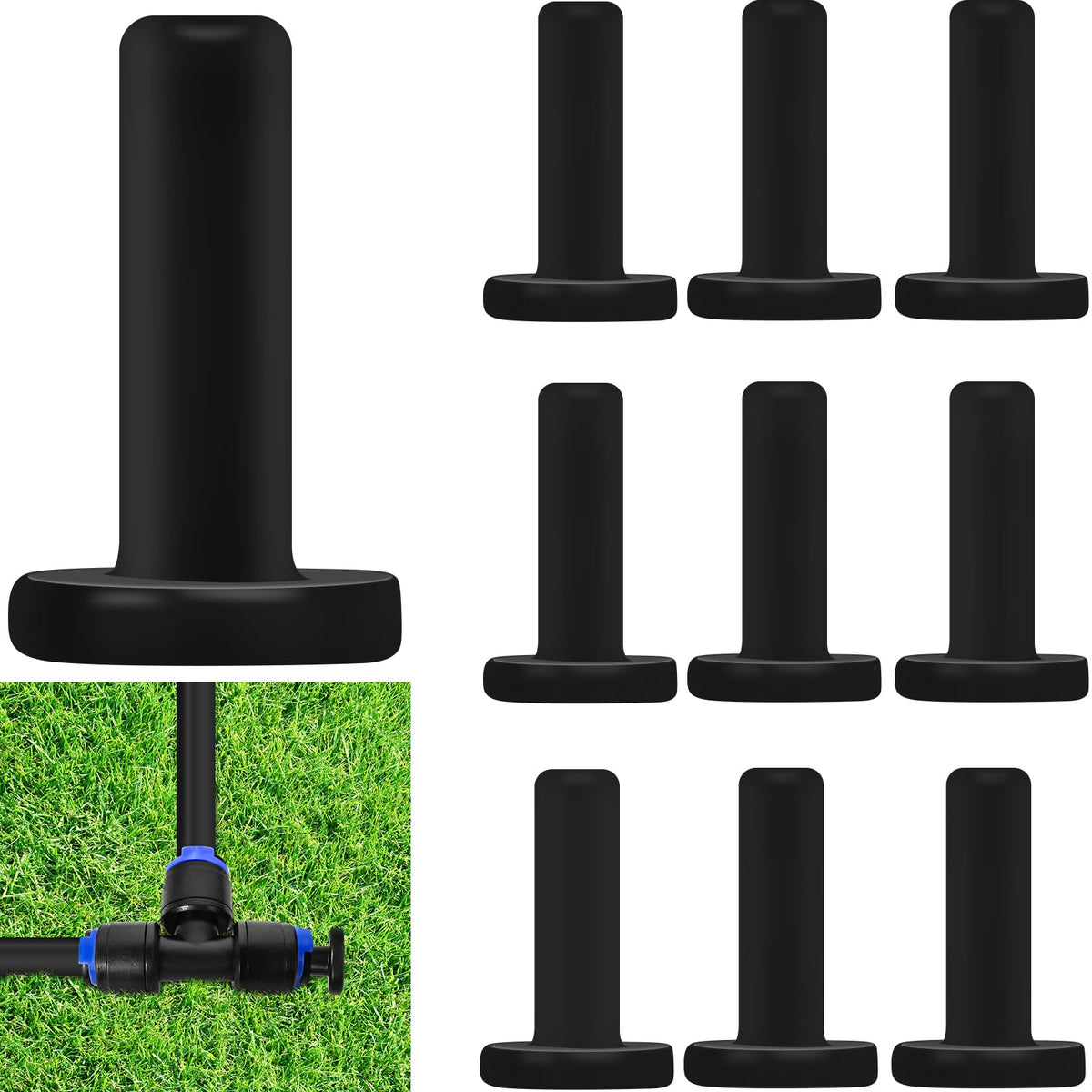 YAIRMIS end plug in 1/4 inch seals irrigation tubing to prevent leaks.
