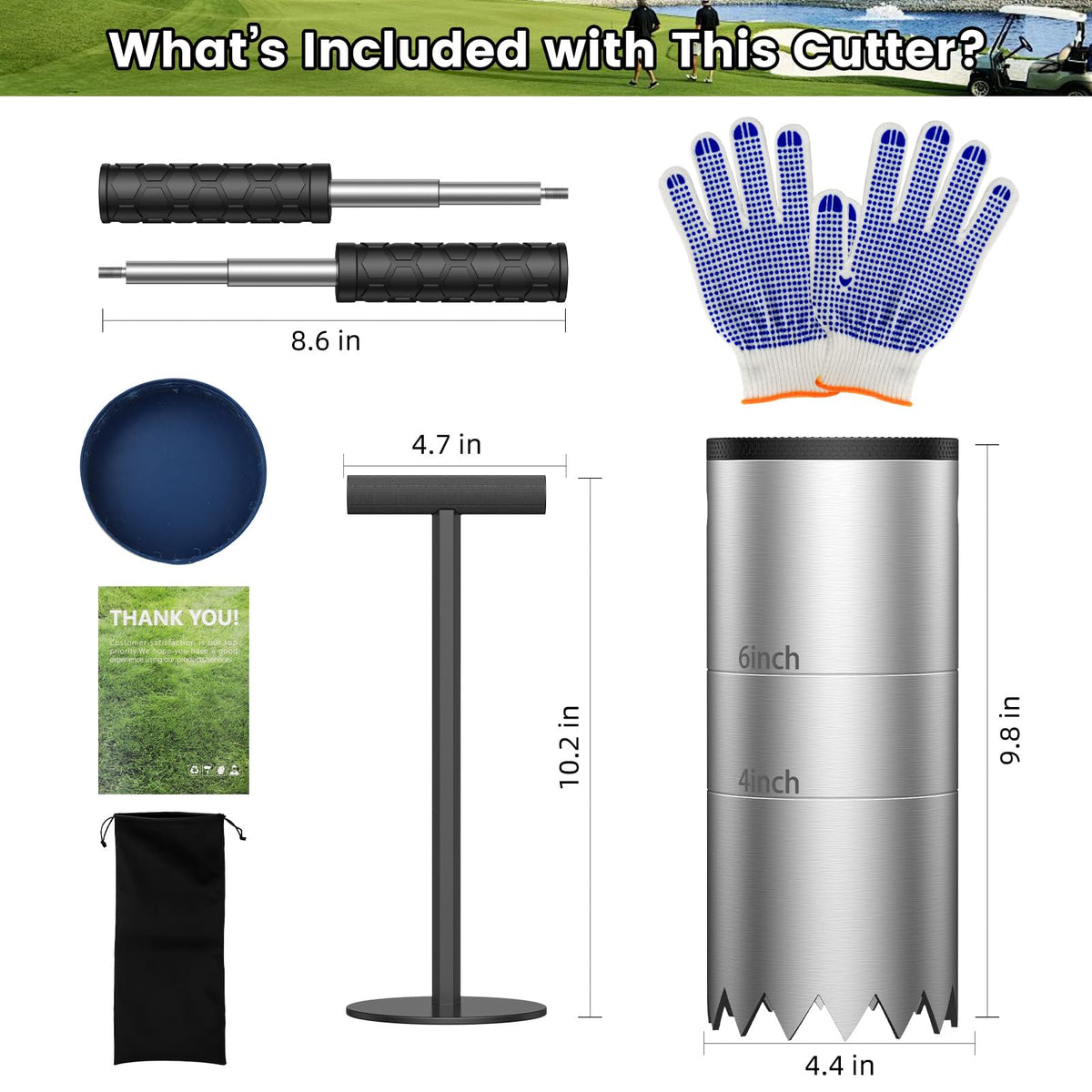 YAJAREN complete backyard golf tool kit includes gloves and a storage bag.