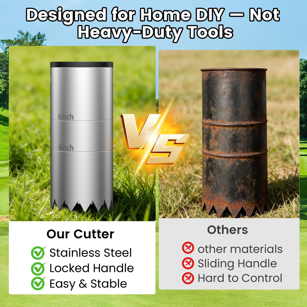 YAJAREN stainless steel blades deliver clean, precise cuts through soil.