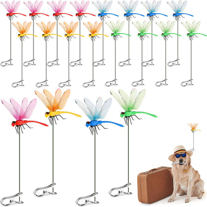 Yalikop 3D dragonfly red garden stake adds vibrant color to beds